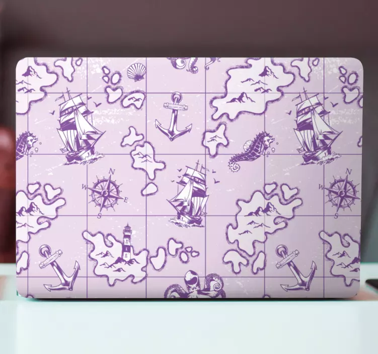 Naljepnica za laptop uzorci s nautičkom tematikom - TenStickers