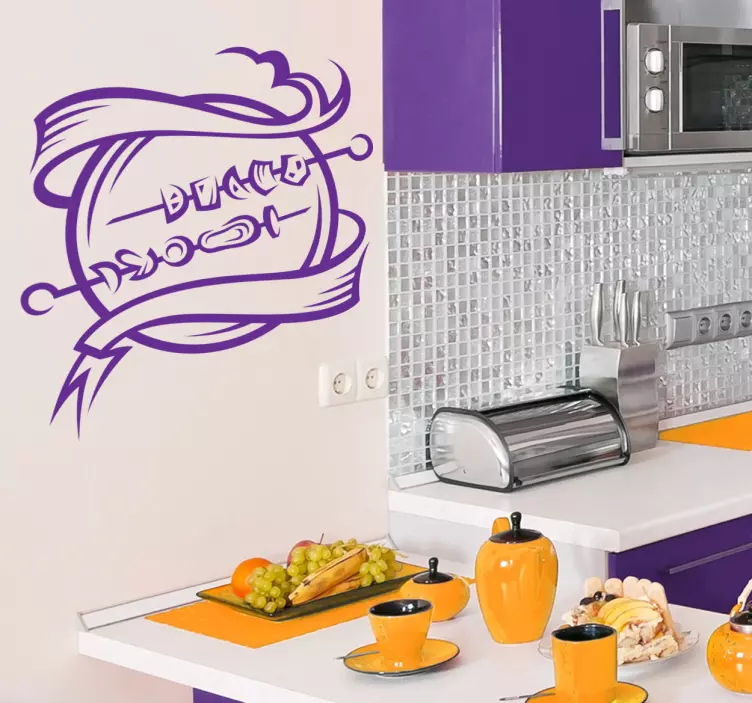 Naljepnica za meso s bbq kuhinjom - TenStickers