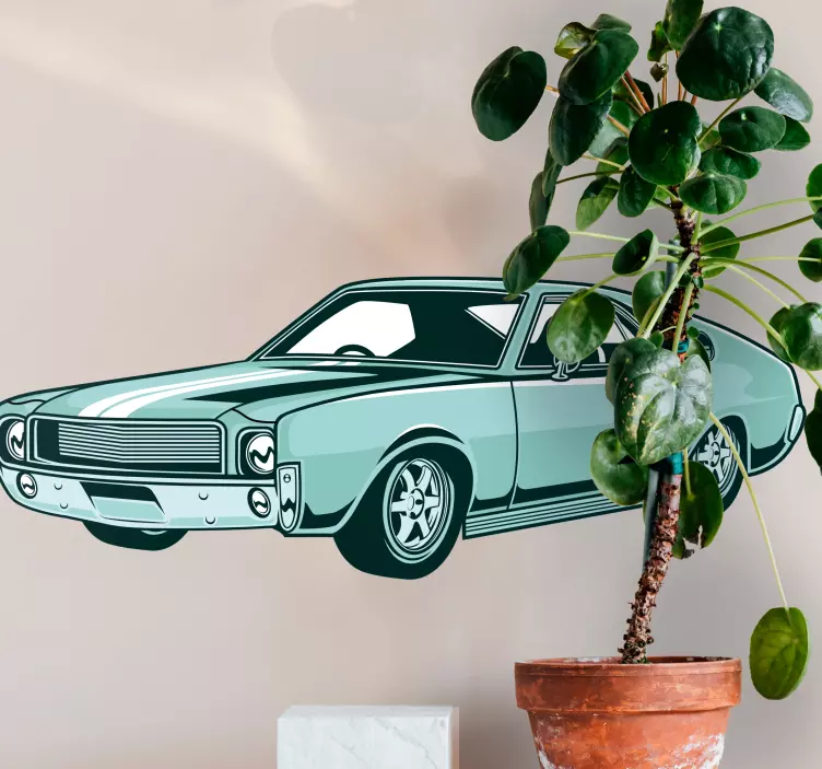 Naljepnice životinje bezvremenski retro automobil - TenStickers