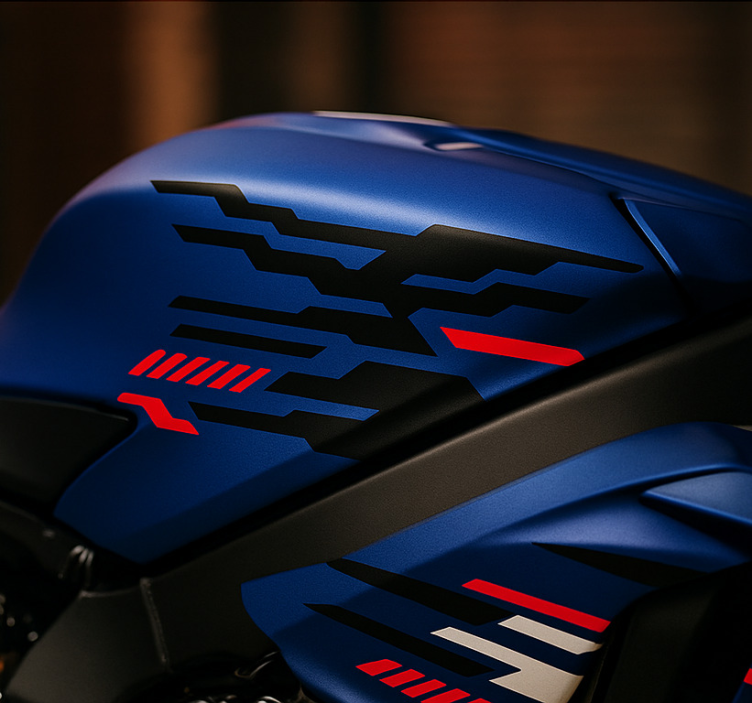 Naljepnica za motor crno-crvenog futurističkog dizajna - TenStickers