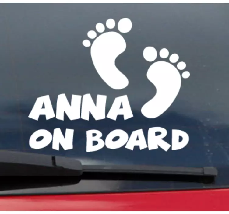Naljepnica baby footprint baby on board - TenStickers