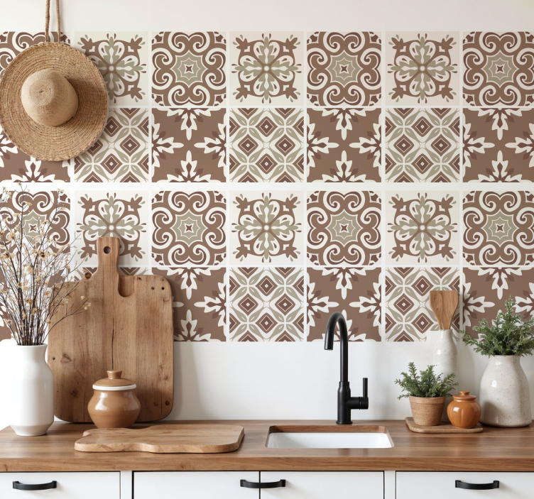 Naljepnica za pločice hidraulični mocha mousse - TenStickers