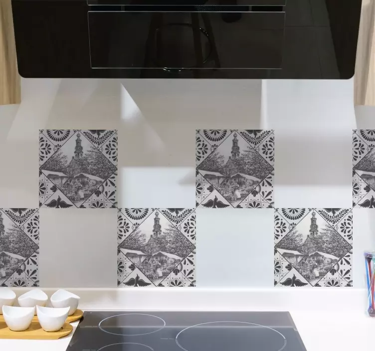 Naljepnica za pločice s vintage dekorativnim uzorkom - TenStickers