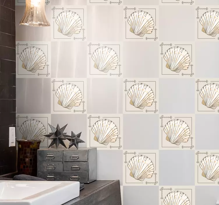 Naljepnica za pločice velike i male školjke - TenStickers