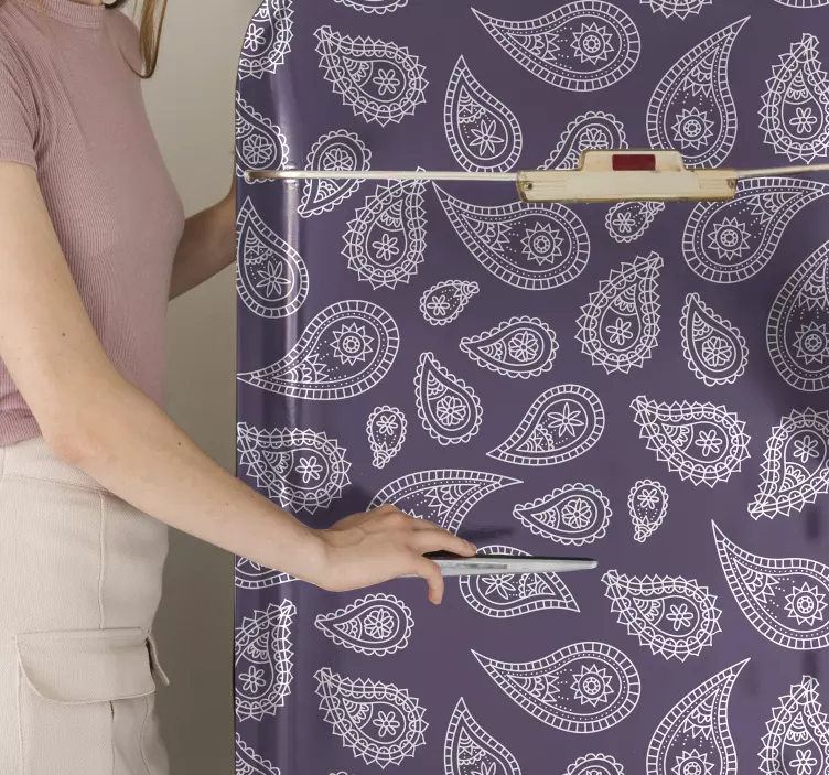 Naljepnica za retro frižider paisley - TenStickers