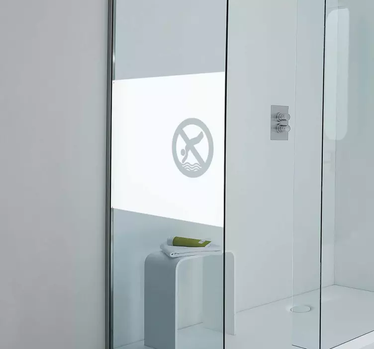 Naljepnica za tuširanje znak zabrane plivanja - TenStickers