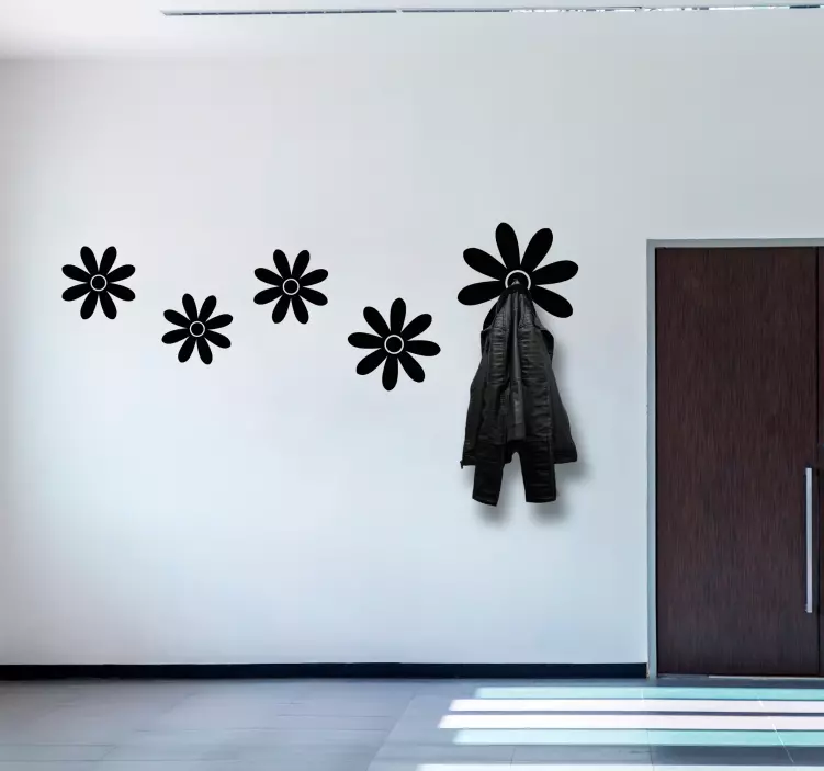 Naljepnica za vješalicu aranžman cvijeća s kukicama - TenStickers