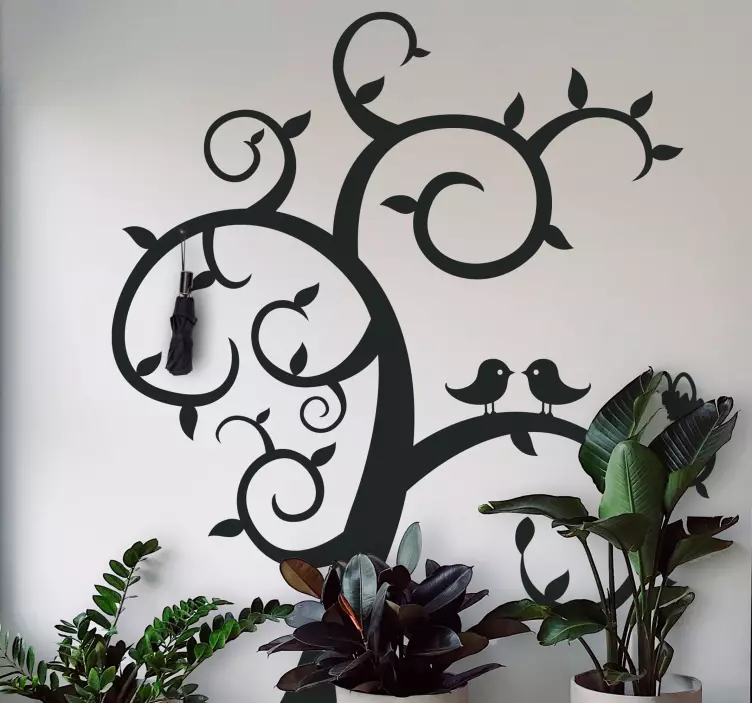 Naljepnica za vješalicu ptice na drvetu - TenStickers