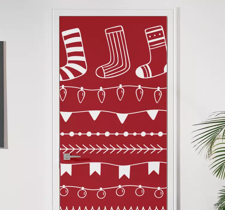 Božićna naljepnica veseli blagdanski uzorci - TenStickers