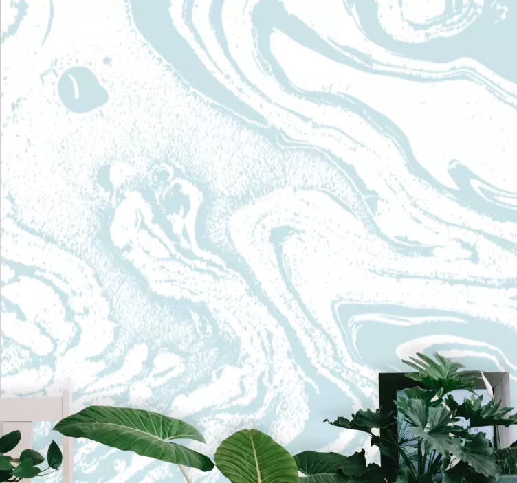Naljepnica za zid dnevne sobe uzorak fluidnog vala - TenStickers