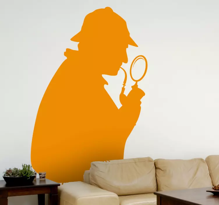 Naljepnica za zid sherlock holmes profil - TenStickers
