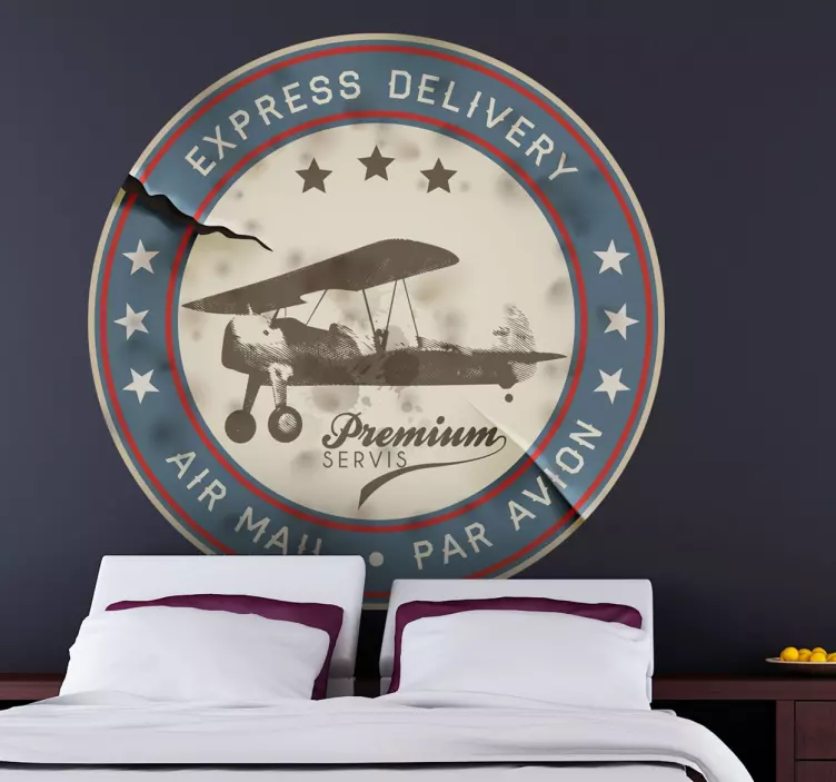 Naljepnica za zračnu poštu zrakoplova - TenStickers