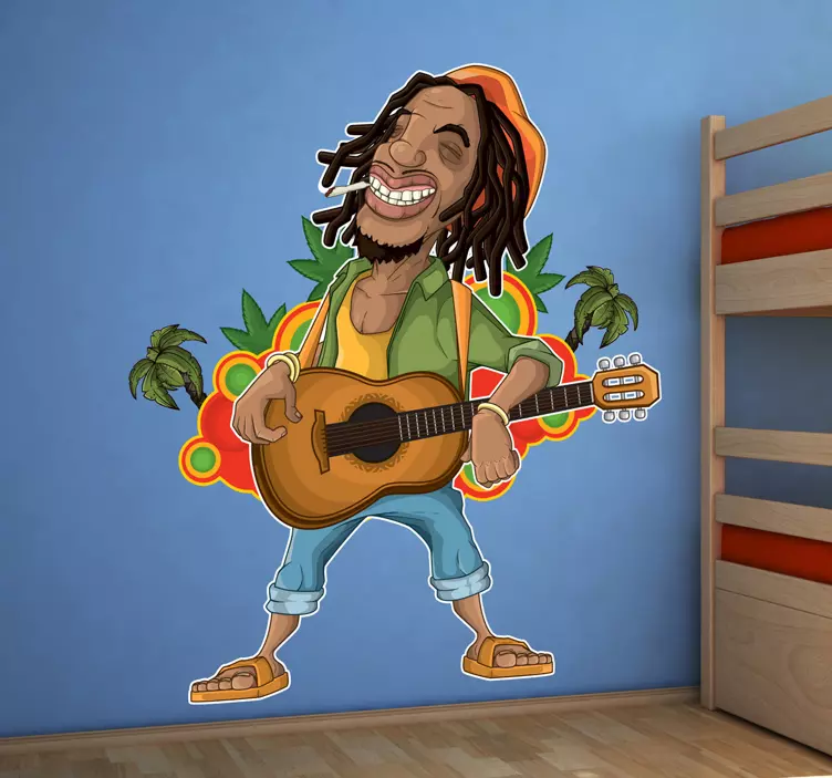 Naljepnica zida rastafari bob marley - TenStickers