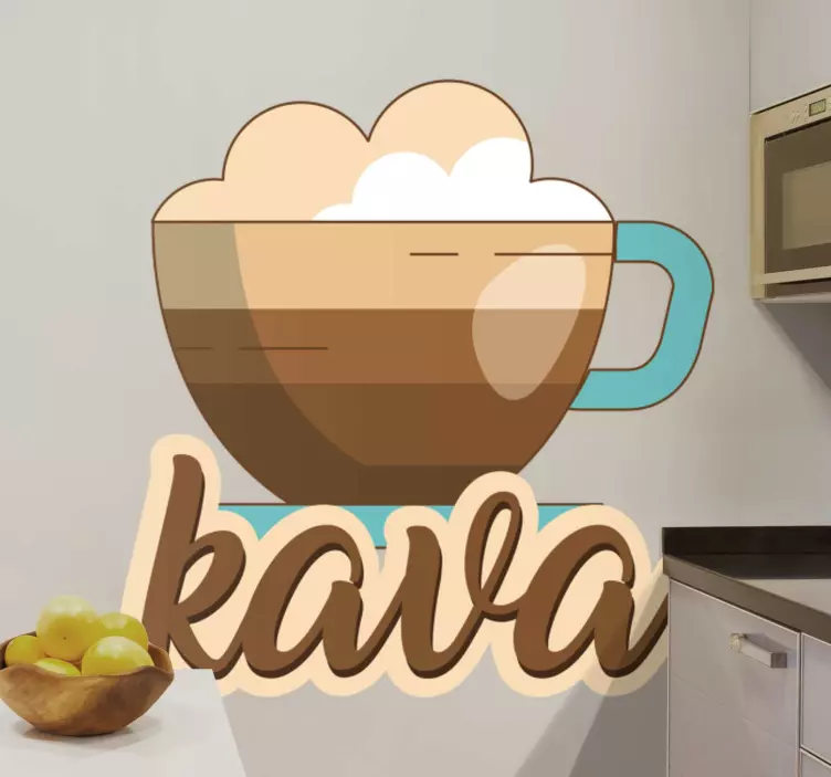 Naljepnica s tekstom kave i šalice - TenStickers