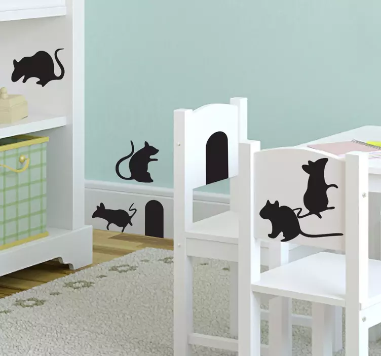 Naljepnica za miša kolekcija naljepnica životinja zid - TenStickers