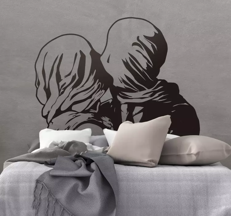Naljepnica za umjetnost slikanje magritte los amantes - TenStickers