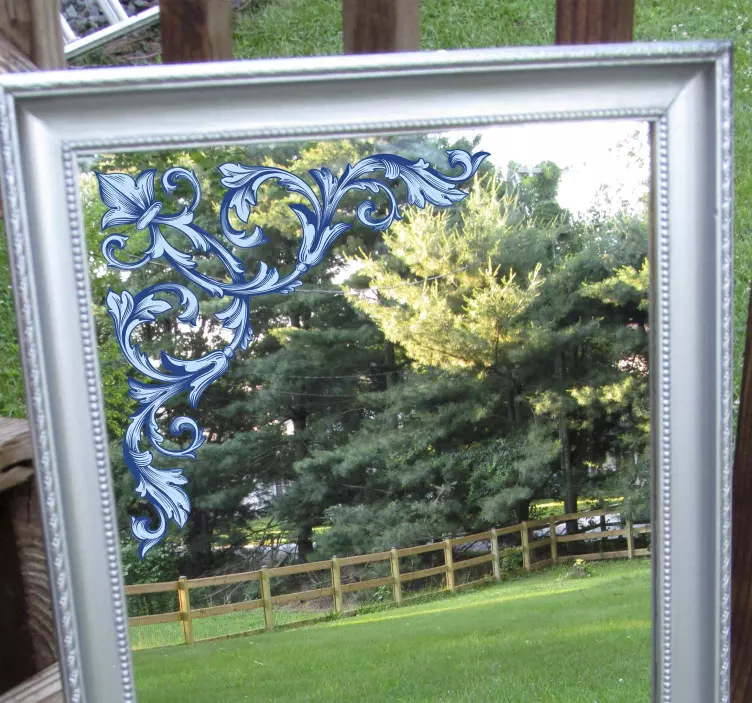 Naljepnica zrcala s cvjetnim uglovima - TenStickers