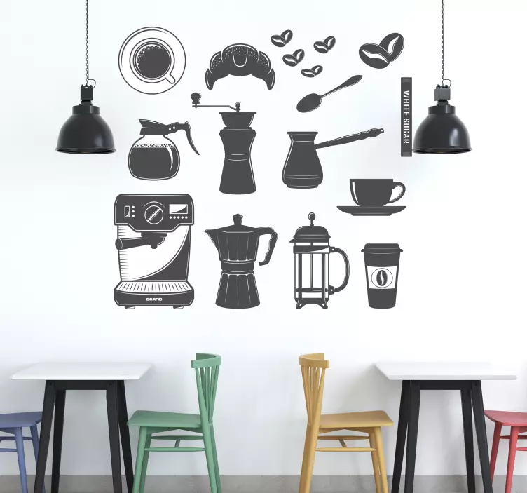 Naljepnica pića set kave - TenStickers