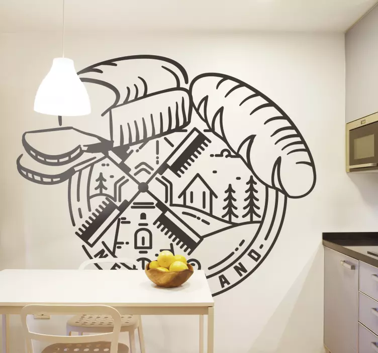 Naljepnica s hljebom i mljevom za hranu - TenStickers