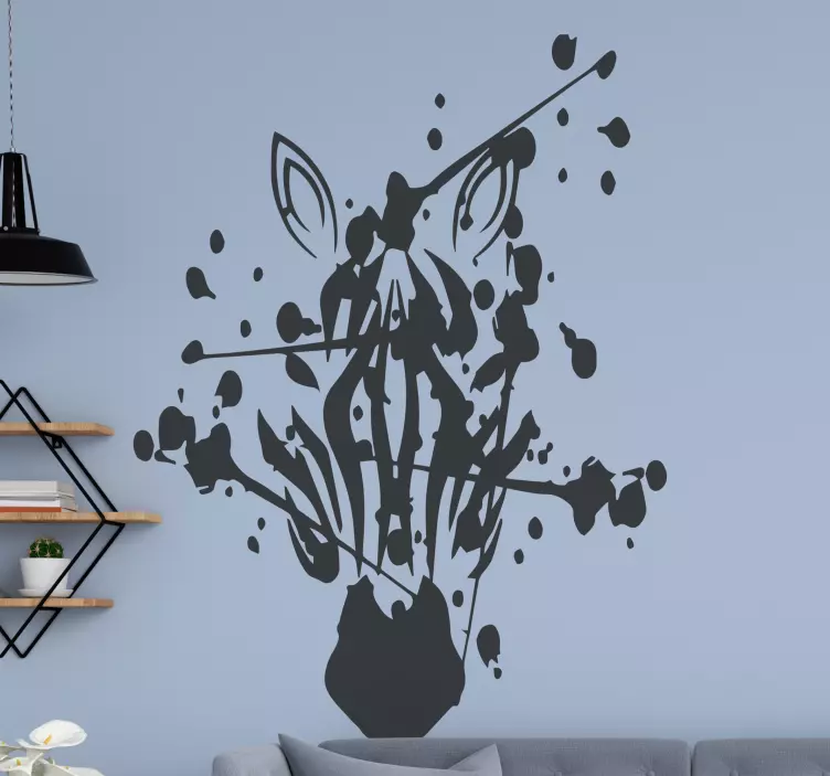 Naljepnica divljih životinja stilizirana glava zebre - TenStickers