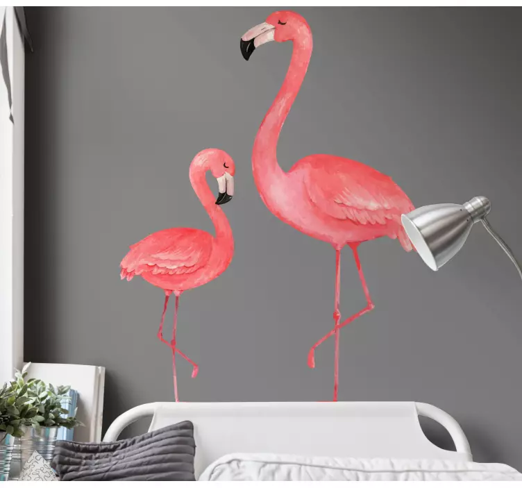 Naljepnice ptice flamingo par - TenStickers