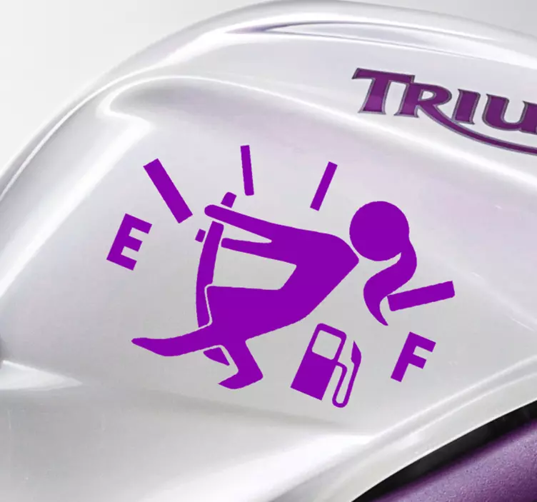 Prazno gorivo ženska motocikla naljepnica - TenStickers