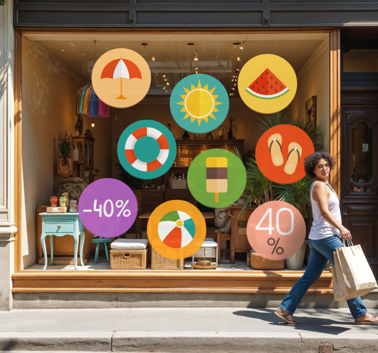 Naljepnice s rasprodaje šareni ljetni popusti - TenStickers