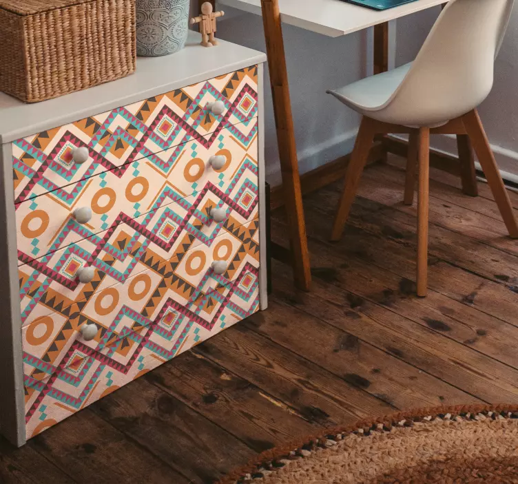 Naljepnica za namještaj s šarenim dijamantima - TenStickers