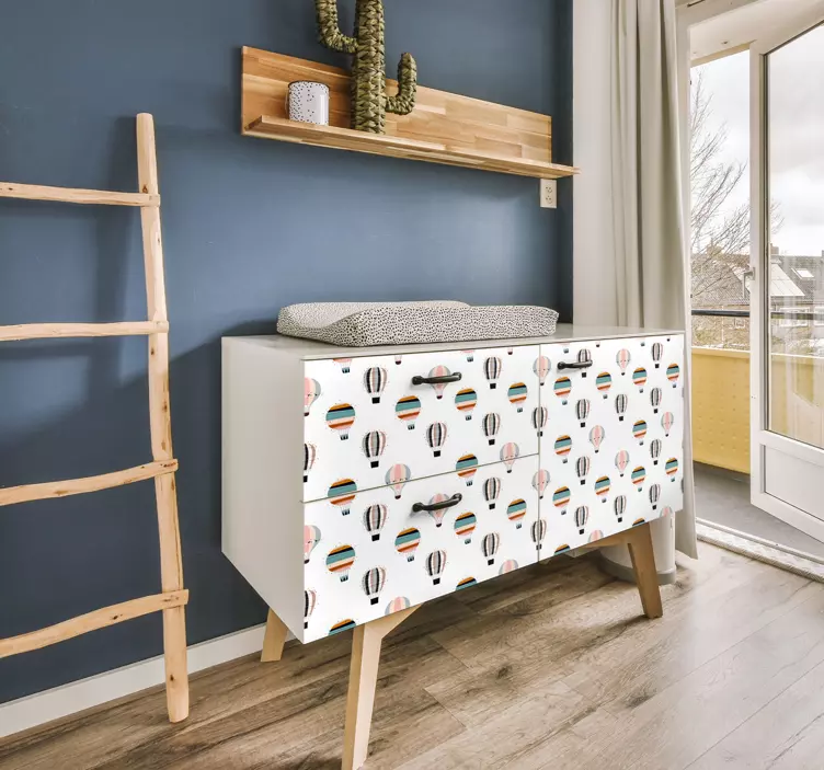 Naljepnica za namještaj s uzorkom balona na vrući zrak 3600 - TenStickers