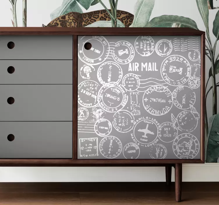 Vintage putna marka uzorak naljepnica namještaja - TenStickers