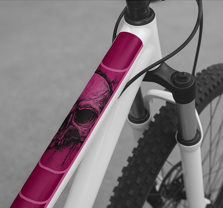 Naljepnice za bicikl skica grunge lubanje - TenStickers