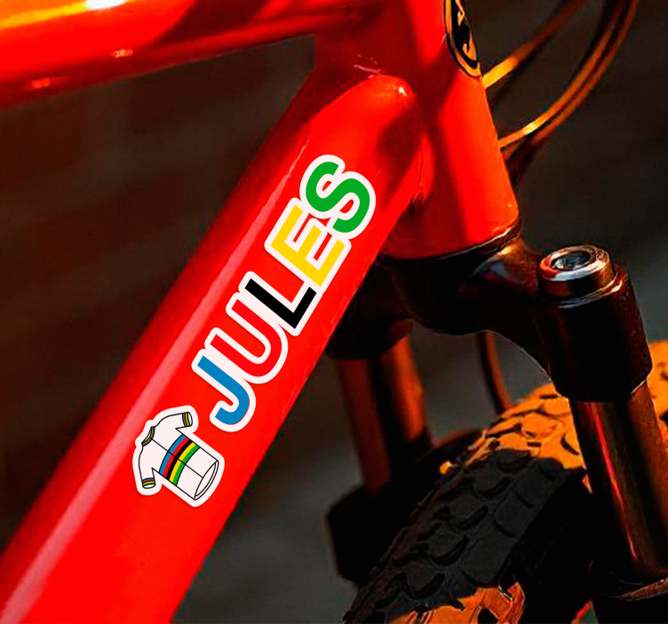 Naljepnice za bicikl svjetski prvak u biciklističkom dresu - TenStickers