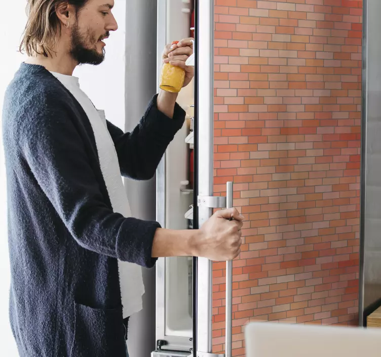 Naljepnice za hladnjak ciglastocrveni uzorak teksture - TenStickers