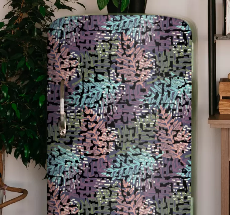 Naljepnice za hladnjak cvjetni uzorci lišća - TenStickers