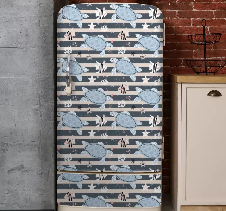 Naljepnice za hladnjak uzorak pruga kornjače - TenStickers