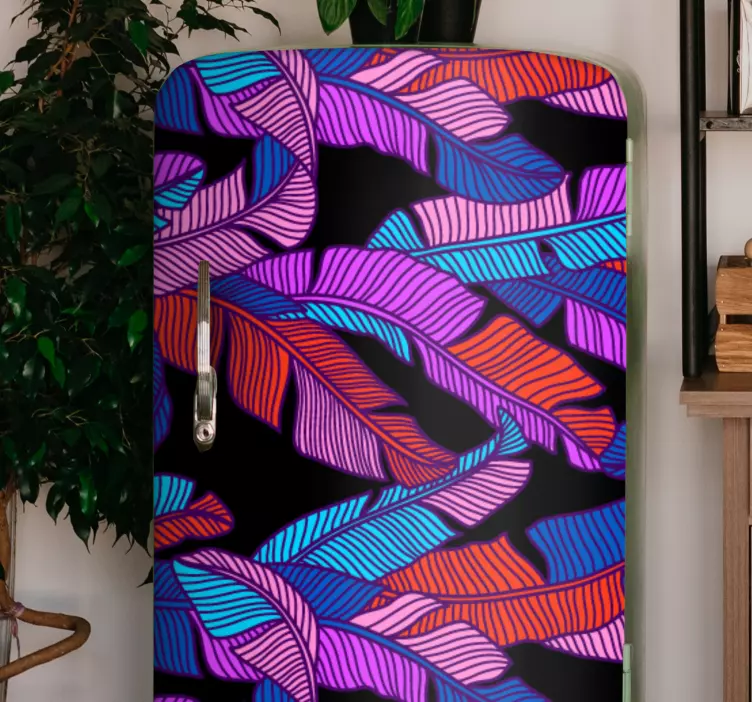 Naljepnice za hladnjak živopisni motiv lišća - TenStickers