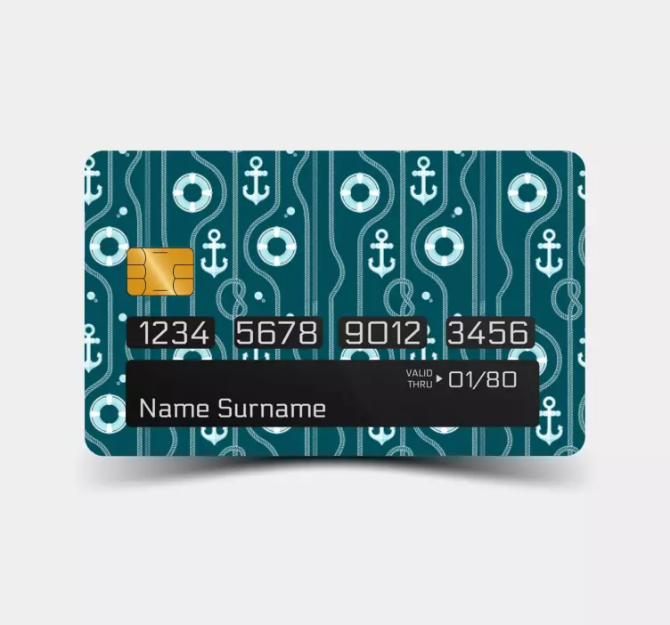 Naljepnice za kreditne kartice sidra i krugovi - TenStickers