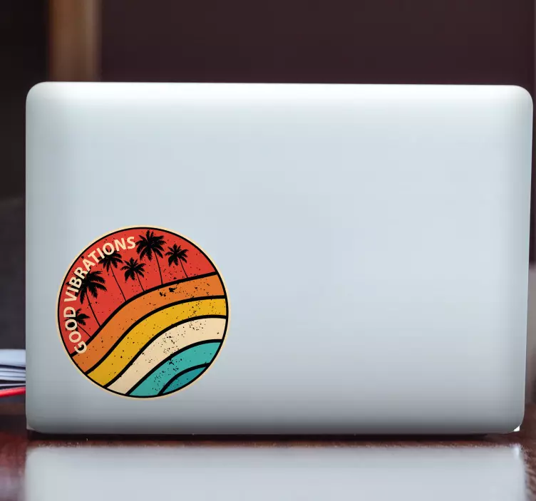 Naljepnice za laptop dizajn dobrih vibracija - TenStickers