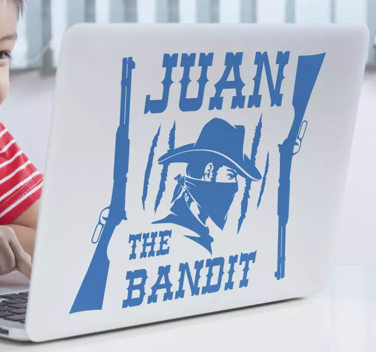 Naljepnice za laptop prilagođeno ime bandita juan - TenStickers