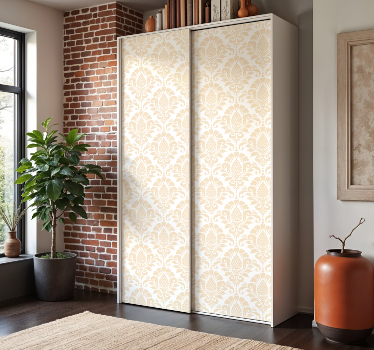 Naljepnice za namještaj bež damast uzorak - TenStickers