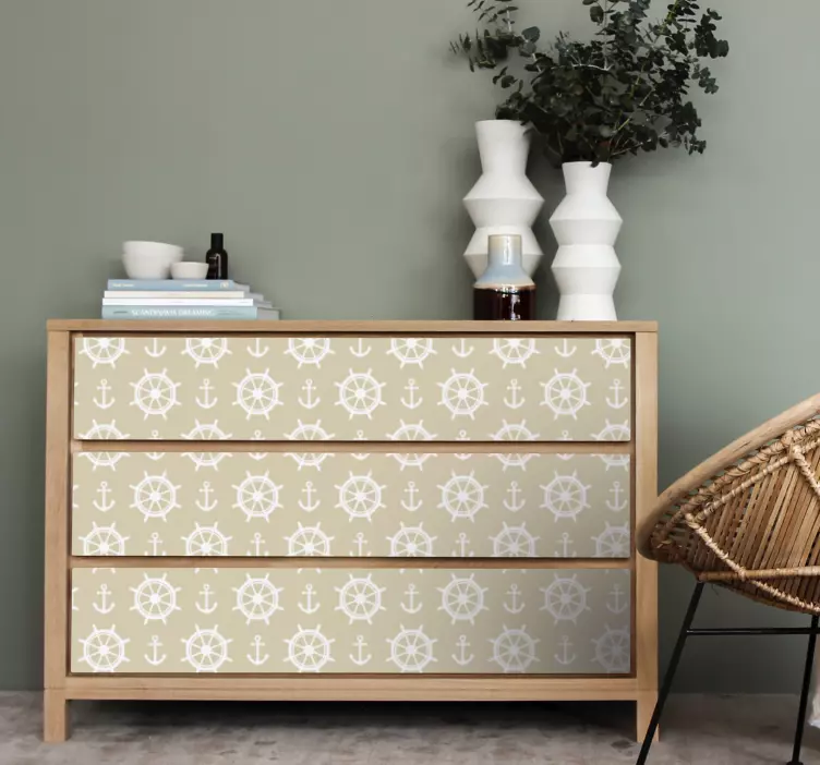 Naljepnice za namještaj nautički kotač koncept - TenStickers