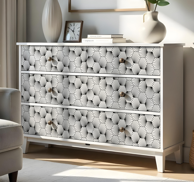 Naljepnice za namještaj šesterokutni šablon s linijama - TenStickers