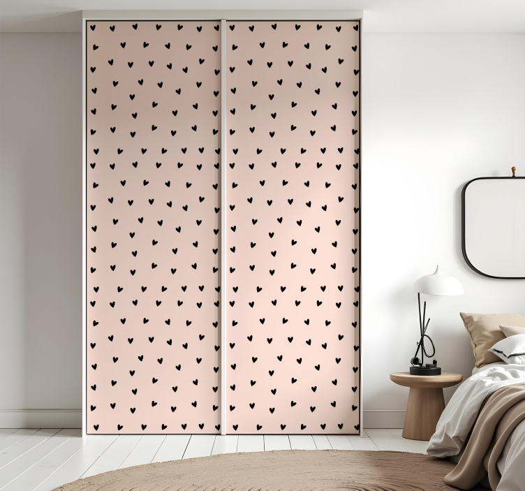 Naljepnice za namještaj uzorak crnog srca - TenStickers