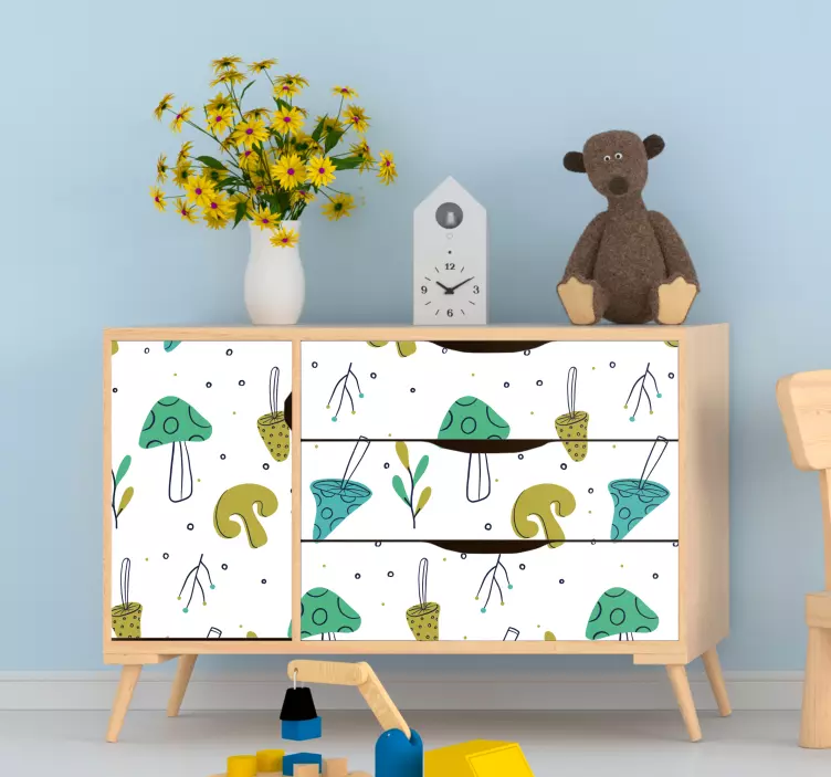 Naljepnice za namještaj živopisni motiv gljive - TenStickers