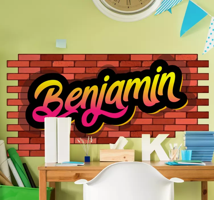 Naljepnice životinje s prilagođenim imenom od opeke - TenStickers