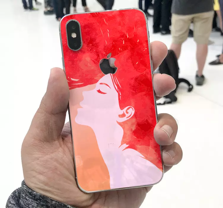 Naljepnice životinje silueta žene u crvenoj boji - TenStickers