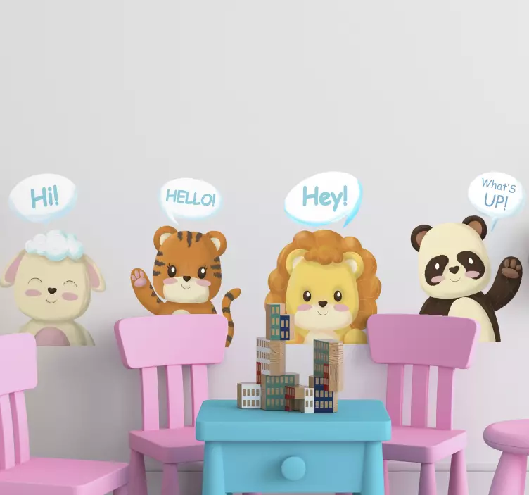 Naljepnice životinje slatki pozdravi životinja - TenStickers