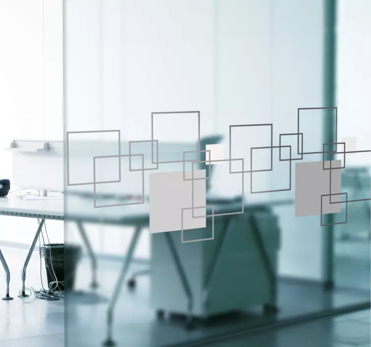 Smrznuto geometrijsko naljepnica prozora ureda - TenStickers