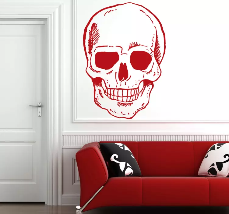 Nasmijana lubanja ukrasni dekolte - TenStickers