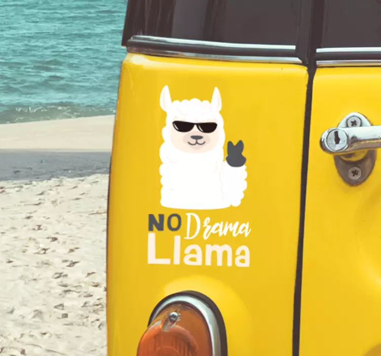 Nema drame llama car naljepnica - TenStickers